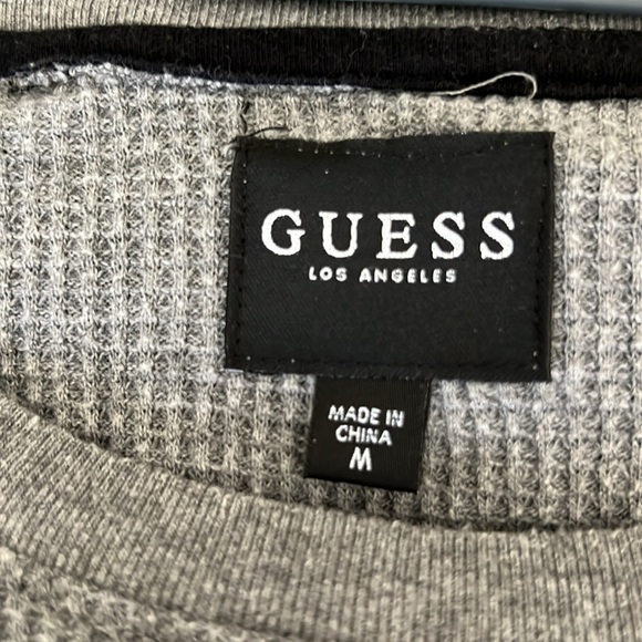 Guess Gray and Black Long Sleeve Tees Casual Style - Picture 3 of 4